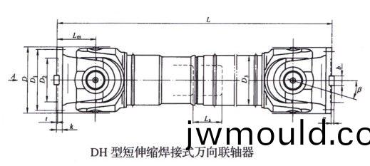 DH型短伸縮焊接式萬(wàn)向聯(lián)軸器(qi) DH型短伸縮焊接式萬(wàn)向聯(lián)軸器